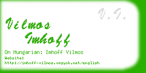 vilmos imhoff business card